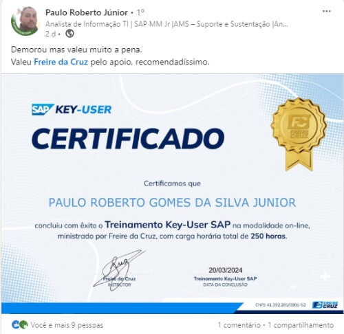 certificado Paulo roberto Junior