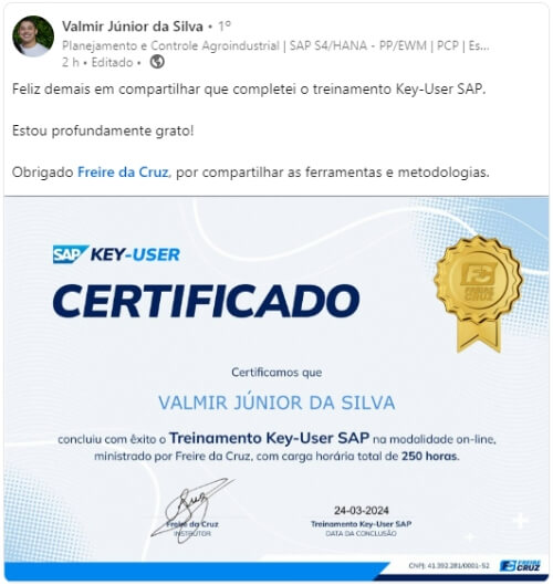 certificado Valmir Junior da Silva